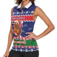 New Zealand Christmas Women Sleeveless Polo Shirt Kiwi-sh You A Merry Christmas LT05 - Polynesian Pride