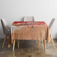 Hawaii Funny Christmas Tablecloth Santa Surfing With Tapa Pattern - Polynesian Pride