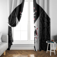 New Zealand Player Rugby Window Curtain World Cup 2023 Maori Pattern LT05 - Polynesian Pride