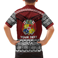 Personalised Tonga Constitution Day Family Matching Long Sleeve Bodycon Dress and Hawaiian Shirt Tongan Kupesi Ngatu Pattern LT05 - Polynesian Pride