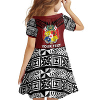 Personalised Tonga Constitution Day Family Matching Off Shoulder Maxi Dress and Hawaiian Shirt Tongan Kupesi Ngatu Pattern LT05 - Polynesian Pride