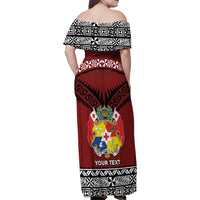 Personalised Tonga Constitution Day Family Matching Off Shoulder Maxi Dress and Hawaiian Shirt Tongan Kupesi Ngatu Pattern LT05 - Polynesian Pride