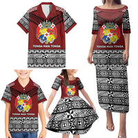 Personalised Tonga Constitution Day Family Matching Puletasi and Hawaiian Shirt Tongan Kupesi Ngatu Pattern LT05 - Polynesian Pride