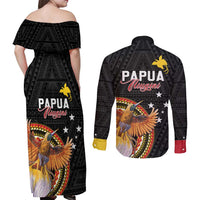 Papua New Guinea Tok Pisin Wik Couples Matching Off Shoulder Maxi Dress and Long Sleeve Button Shirt Land Of The Unexpected LT05 - Polynesian Pride