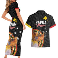 Papua New Guinea Tok Pisin Wik Couples Matching Short Sleeve Bodycon Dress and Hawaiian Shirt Land Of The Unexpected LT05 - Polynesian Pride
