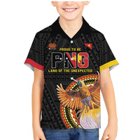 Papua New Guinea Tok Pisin Wik Family Matching Mermaid Dress and Hawaiian Shirt Land Of The Unexpected LT05 Son's Shirt Black - Polynesian Pride