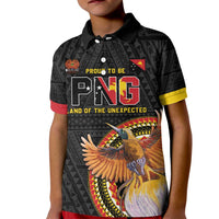 Papua New Guinea Tok Pisin Wik Kid Polo Shirt Land Of The Unexpected LT05 Kid Black - Polynesian Pride