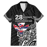 Hawaii November 28th Is My Independence Day Family Matching Mermaid Dress and Hawaiian Shirt LT05 Dad's Shirt - Short Sleeve Black - Polynesian Pride