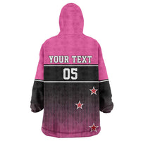 Custom New Zealand Women Cricket Wearable Blanket Hoodie Pink Simple Style LT05 - Polynesian Pride