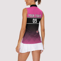 Custom New Zealand Women Cricket Women Sleeveless Polo Shirt Pink Simple Style LT05 - Polynesian Pride