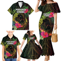 Vanuatu Family Matching Mermaid Dress and Hawaiian Shirt Be Strong Pray For Port Vila LT05 - Polynesian Pride