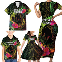 Vanuatu Family Matching Short Sleeve Bodycon Dress and Hawaiian Shirt Be Strong Pray For Port Vila LT05 - Polynesian Pride