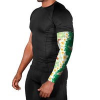 Hawaii And Japan Arm Sleeves Plumeria Lei With Koi Fish Green - Polynesian Pride
