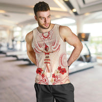 Siva Samoa Men Tank Top Samoan Taupou With Polynesian Pattern LT05 Beige - Polynesian Pride