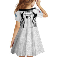 Custom Fiji Rugby Family Matching Off Shoulder Maxi Dress and Hawaiian Shirt Fijian Warrior White LT05 - Polynesian Pride