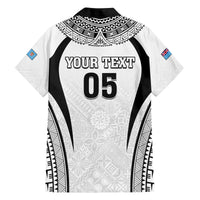 Custom Fiji Rugby Family Matching Puletasi and Hawaiian Shirt Fijian Warrior White LT05 - Polynesian Pride