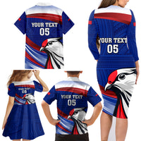 Custom Samoa Rugby Family Matching Long Sleeve Bodycon Dress and Hawaiian Shirt Manuma Ptilinopus Perousii LT05 - Polynesian Pride