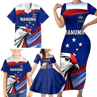 Custom Samoa Rugby Family Matching Short Sleeve Bodycon Dress and Hawaiian Shirt Manuma Ptilinopus Perousii LT05 - Polynesian Pride