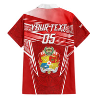 Custom Tonga Rugby Family Matching Off The Shoulder Long Sleeve Dress and Hawaiian Shirt Kupesi Ngatu Pattern LT05 - Polynesian Pride