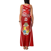 Custom Tonga Rugby Family Matching Tank Maxi Dress and Hawaiian Shirt Kupesi Ngatu Pattern