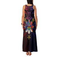 Haiti Philippines Family Matching Tank Maxi Dress and Hawaiian Shirt Haitian Coat Of Arms With Filipino Sun LT05 - Polynesian Pride