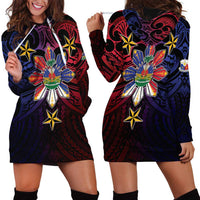 Haiti Philippines Hoodie Dress Haitian Coat Of Arms With Filipino Sun LT05 - Polynesian Pride