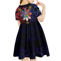 Haiti Philippines Kid Short Sleeve Dress Haitian Coat Of Arms With Filipino Sun LT05 - Polynesian Pride