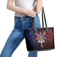 Haiti Philippines Leather Tote Bag Haitian Coat Of Arms With Filipino Sun LT05 - Polynesian Pride
