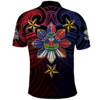 Haiti Philippines Polo Shirt Haitian Coat Of Arms With Filipino Sun LT05 - Polynesian Pride