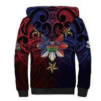 Haiti Philippines Sherpa Hoodie Haitian Coat Of Arms With Filipino Sun LT05 - Polynesian Pride