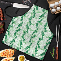 Hawaii Ti Leaf Maile Tuberose Lei Apron With Hanalei Leaf Green