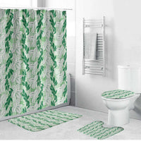 Hawaii Ti Leaf Maile Tuberose Lei Bathroom Set With Hanalei Leaf Green