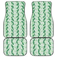 Hawaii Ti Leaf Maile Tuberose Lei Car Mats With Hanalei Leaf Green