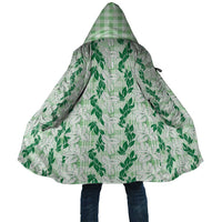 Hawaii Ti Leaf Maile Tuberose Lei Cloak With Hanalei Leaf Green