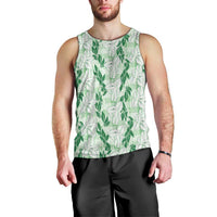 Hawaii Ti Leaf Maile Tuberose Lei Men Tank Top With Hanalei Leaf Green