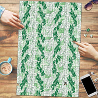 Hawaii Ti Leaf Maile Tuberose Lei Puzzle With Hanalei Leaf Green