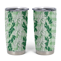 Hawaii Ti Leaf Maile Tuberose Lei Tumbler Cup With Hanalei Leaf Green