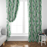 Hawaii Ti Leaf Maile Tuberose Lei Window Curtain With Hanalei Leaf Green