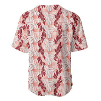 Hawaii Ti Leaf Maile Tuberose Lei Baseball Jersey With Hanalei Leaf Red
