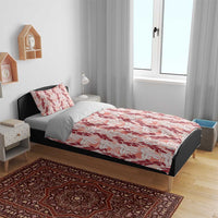 Hawaii Ti Leaf Maile Tuberose Lei Bedding Set With Hanalei Leaf Red