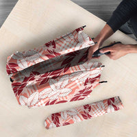 Hawaii Ti Leaf Maile Tuberose Lei Umbrella With Hanalei Leaf Red