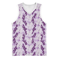 Hawaii Ti Leaf Maile Tuberose Lei Basketball Jersey With Hanalei Leaf Purple