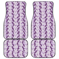 Hawaii Ti Leaf Maile Tuberose Lei Car Mats With Hanalei Leaf Purple