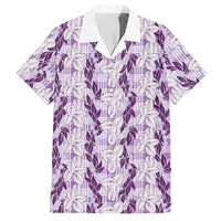 Hawaii Ti Leaf Maile Tuberose Lei Hawaiian Shirt With Hanalei Leaf Purple