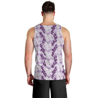 Hawaii Ti Leaf Maile Tuberose Lei Men Tank Top With Hanalei Leaf Purple