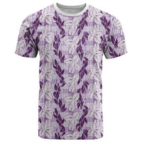 Hawaii Ti Leaf Maile Tuberose Lei T Shirt With Hanalei Leaf Purple