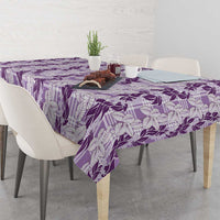 Hawaii Ti Leaf Maile Tuberose Lei Tablecloth With Hanalei Leaf Purple