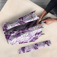 Hawaii Ti Leaf Maile Tuberose Lei Umbrella With Hanalei Leaf Purple
