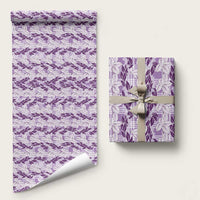 Hawaii Ti Leaf Maile Tuberose Lei Wrapping Paper With Hanalei Leaf Purple