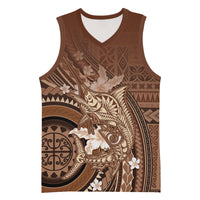 Samoa Tatau Marlin Basketball Jersey With Siapo Motifs Brown
